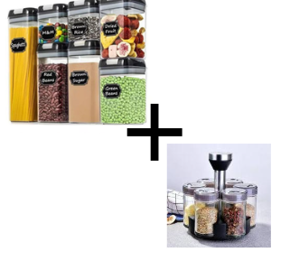 combo Contenedorx7 +especiero giratorio